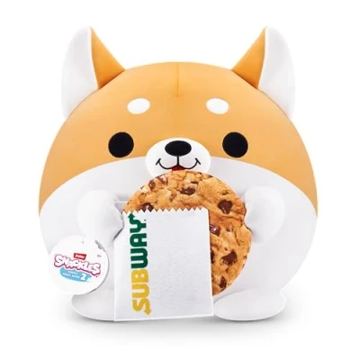 Image of Snackles Series 2 Wave 2, Snack Swap, Corgi, 35 cm by ZURU Cuddly Squishy Comfort Plush with License Brand Accessory (Corgi, Subway Cookie)
