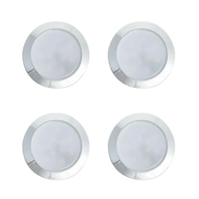 Image of Marvix LED 12V 24V Spot Lights Chrome Surface Mounted Downlights Dimmable IP66 Pack of 4 For Motorhome, Campervan, Caravan or Boat Lighting