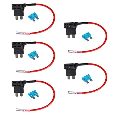 Image of Mintice™ 5 X 12V Standard Add A Circuit Fuse Tap Piggy Back Blade Holder Plug Socket Car Vehicle