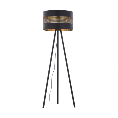 Image of Tago Tripod Floor Lamp Black, Gold 1xE27