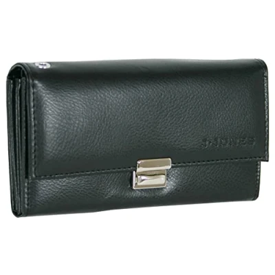 Image of J.Jones Real Leather Waiter&#039;s Wallet Taxi Black Women&#039;s Men&#039;s with Large Coin Compartment 18 x 10.5 cm, black, 10,5 4 Classic