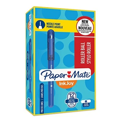 Image of Paper Mate &quot;InkJoy&quot; Rollerball Needle Point Pen Blue (Pack of 12)