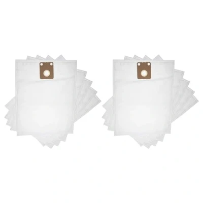 Image of 10x Vacuum Cleaner Bag compatible with Nilfisk VP300 r Cleaner, Microfleece, 42.5 cm x 27 cm, White Vhbw