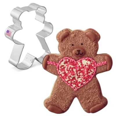 Image of Teddy Bear Cookie Cutter 10.8 cm, Made in USA by Ann Clark