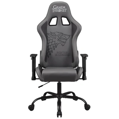 Image of Subsonic Game of Thrones Gaming chair or office chair, adult gamer comfortable seat, integrated headrest, adjustable armrests and height, ergonomic backrest Black