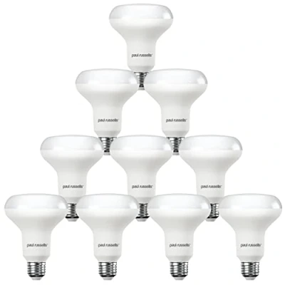 Image of paul russells Cool White E27 Spotlight 10W LED Reflector R80 Light Edison Screw 60w Equivalent Bulb 940 Lumen 4000K Frosted 120 Beam Angle ES Energy Saving Lightbulbs, Pack of 10