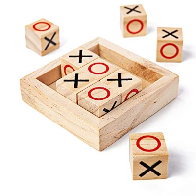 Image of Bigjigs Toys Mini Noughts &amp; Crosses Wooden Games, Stocking Fillers