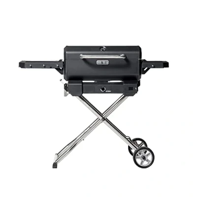 Image of Masterbuilt Portable Charcoal Grill and Smoker with Analog Temperature Control, MB20040522, Black
