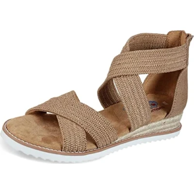 Image of Skechers Desert KISS Espadrilles, Women&#039;s, Size: 3, Tan Polyester