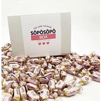 Image of Fazer Geisha Milk chocolates with hazelnut filling 2lb 900g Bag in a Söpösöpö Box Finnish Candy Treat