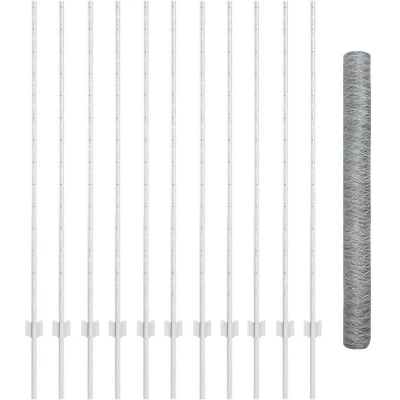 Image of vidaXL Fence Posts 22 pcs U Channel 140 cm Galvanised Steel