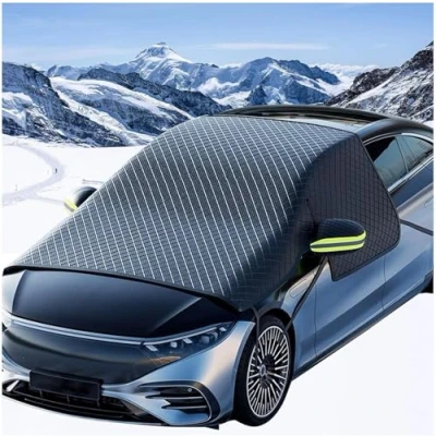 Image of DDVOS Car Snow Cover for Volvo S40 / S60 S70 S80 S90, Magnetic Frost Protector Protective Windscreen with Reflective Strips