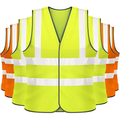 Image of Expert Workwear 10 X Hi Vis Vest High Visibility Waistcoat Yellow &amp; Orange Viz EN471 (10 Pack) (M, Mix (5 + 5 Orange), m)