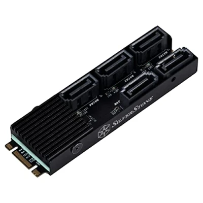 Image of SilverStone Technology ECS07 5 Port SATA Gen3 6Gbps Non RAID M.2 PCIe Storage Expansion Card, SST
