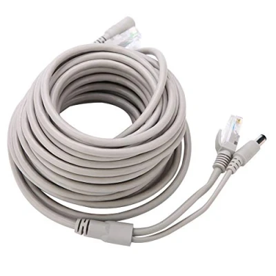Image of ASHATA Ethernet Cable,5M/10M/15M/20M RJ45+DC CCTV Cable for IP Cameras NVR System 10Mbps/100Mbps,Networking Cat 5 with RJ45 Port.(15M)
