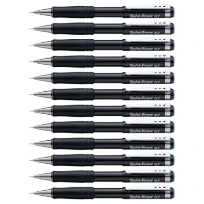 Image of Pentel Twist Erase Pencil with 3 x HB 0.7mm Lead Black Ref QE517A