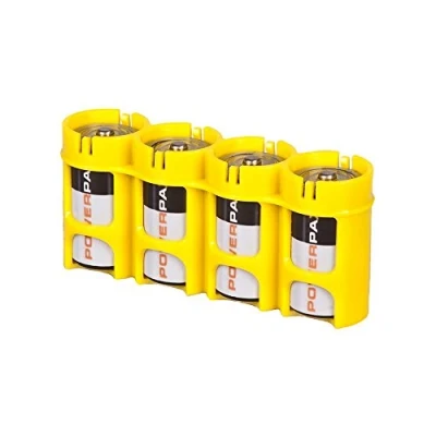 Image of Storacell Powerpax C Battery Caddy, Yellow, 4 Pack