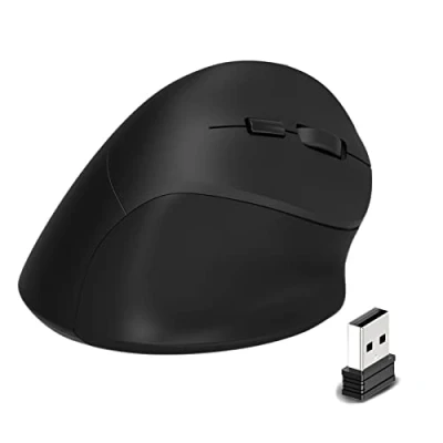 Image of iSTYLE Wireless Ergonomic Mouse,Vertical Mouse with 3 Adjustable DPI and USB Nano Receiver,Rechargeable Mice for Laptop,PC,iPad,Macbook(Black)
