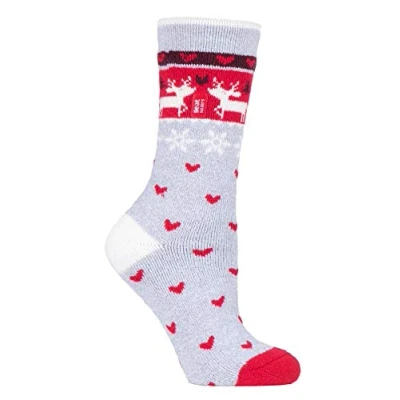 Image of HEAT HOLDERS LITE Mens &amp; Ladies Novelty Thin Extra Warm Thermal Christmas Socks for Gift (4 7 UK, Reindeer)