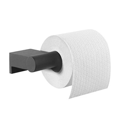Image of Tiger Bold Toilet Roll Holder, Stainless Steel, Black, 16.8 x 4.2 8.5 cm
