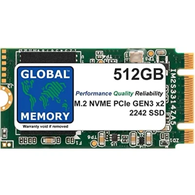 Image of GLOBAL MEMORY 512GB M.2 2242 PCIe Gen3 x2 NVMe B+M KEY SOLID STATE DRIVE (SSD) FOR LAPTOPS/DESKTOP PCs/SERVERS/WORKSTATIONS/MOTHERBOARDS