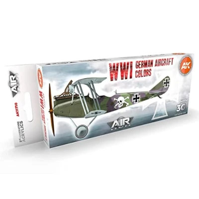 Image of AK Interactive Acrylics 3Gen Aircraft Set AK11710 WWI German Colors 3G (8x17ml)