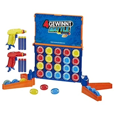 Image of Hasbro Gaming E9122100 4 wins Battle, Powered, Contains Blaster and Nerf Darts, Game for Children Aged 8 up, Multi