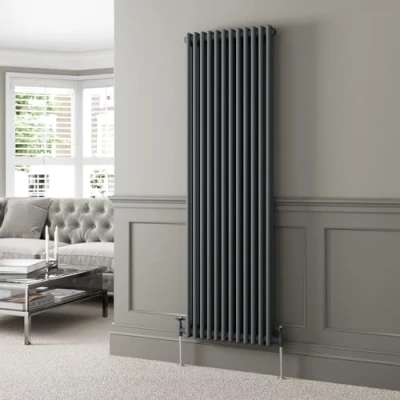 Image of DuraTherm® 1800 x 560mm Anthracite Grey Traditional Vertical Designer Radiator Double Column Colosseum Cast Iron Style Central Heating Panel Radiators Rad