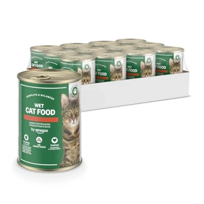Image of by Amazon Wet Cat Food Can Beef Chunks in Jelly 12 pack