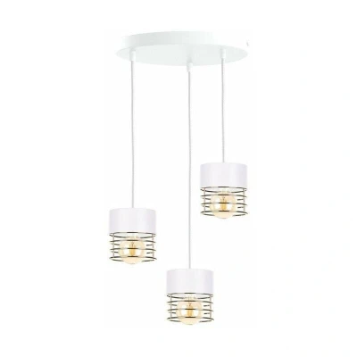 Image of Royal Cluster Pendant Ceiling Light White, Gold, 32cm, 3x E27