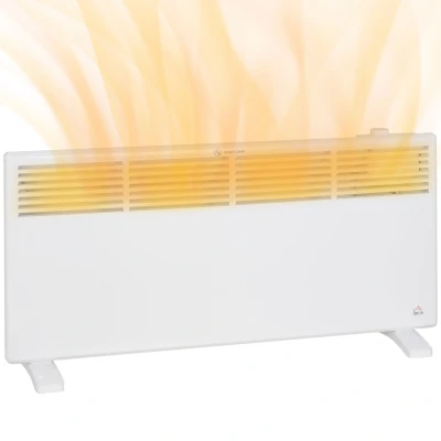 Image of HOMCOM Portable Panel Heater, 2000W Space Heater with Adjustable Temperate, Overheat Protection, Electric for Home Office Bedroom, White