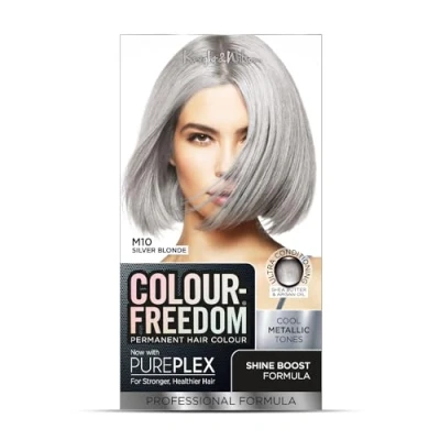 Image of Colour Freedom Metallic Silver Blonde Permanent Hair Dye with PurePlex. Ultra Glossy Conditioning Colour. 100% grey coverage. By Knight &amp; Wilson.