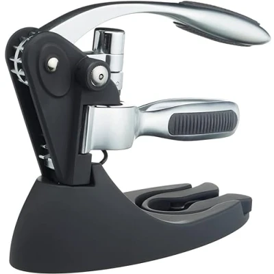 Image of BarCraft Connoisseur Deluxe Lever Arm Corkscrew Gift Set With Stopper