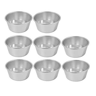 Image of Yuikome 8 Pieces Individual Pudding Cups Mini Chocolate Molten Pans Non Stick Cupcake Cake Cookie Mold