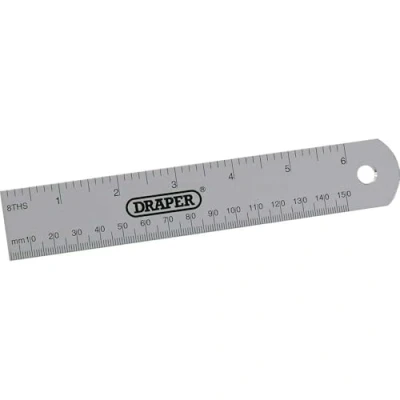 Image of Draper 152mm Stainless Steel Rule 6 Inch Precision Metal Ruler for Cutting 52396