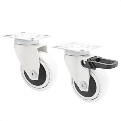 Image of WAGNER Design yourself 3C Swivel Transport castors/Furniture castors 2pcs 1 Without Brake, Screw on Plate, X2er Set White, (Ø) 75 mm