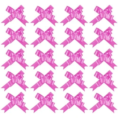 Image of LOVETRENDS Pull Bows Hot Pink Pack of 20 Ribbons for Making Butterfly Great Present Wrapping and as a Party Decoration