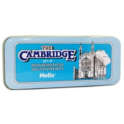 Image of HELIX CAMBRIDGE MATHS SET GEOMETRY RULER SQUARE PROTRACTOR SCHOOL in TIN