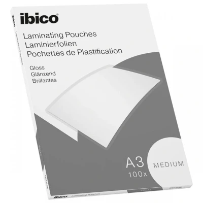 Image of Ibico Basics A3 Gloss Laminating Pouches Medium Pack of 100