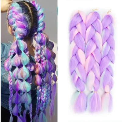 Image of FANWYFYU Braiding Hair Kanekalon，3 Packs 24 inch Ombre Jumbo Professional Extension For Women Crochet Twist Braids Synthetic Hair（MC9)