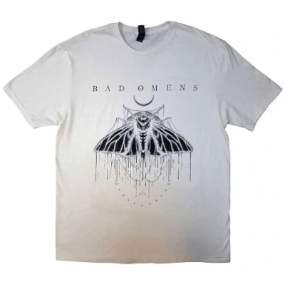 Image of Paradiso Clothing BAD Omens BAND LOGO MOTH Print Tshirt, Women&#039;s, Size: Large, Natural