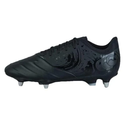 Image of Canterbury Mens Phoenix Genesis Pro Soft Ground Rugby Boots Black/Silver 12 (47.5)