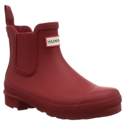 Image of Hunter Womens Original Chelsea Boots Red Rubber Size UK 6