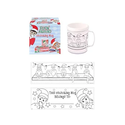 Image of HENBRANDT Elfin Around Christmas Time Colouring Mug Colour Your Own Arts &amp; Crafts