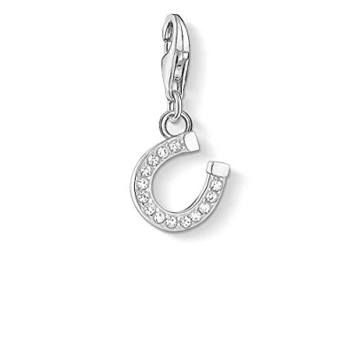 Image of Thomas Sabo Women Charm Pendant Horseshoe Zirconia Club 925 Sterling Silver 1795 051 14