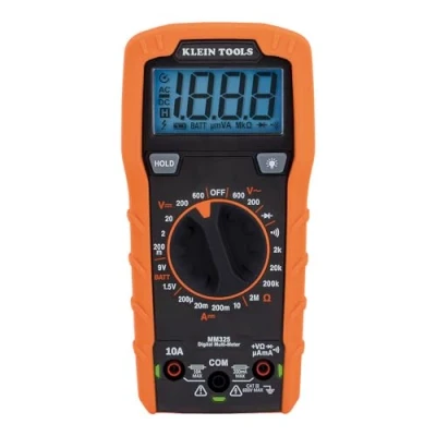 Image of Klein Tools MM325 Multimeter, Digital Manual Ranging 600V AC/DC Voltage Tester, Tests Batteries, Current, Resistance, Diodes, and Continuity,Black