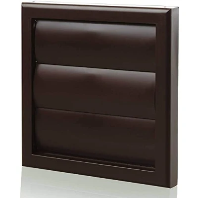 Image of Blauberg Brown Gravity Grille 150 mm 6 inch External Ducting Air Vent with Round Spigot and Non Return Shutters for Bathroom Extractor Fan Ceiling Grill Exterior Home Ventilation Cover