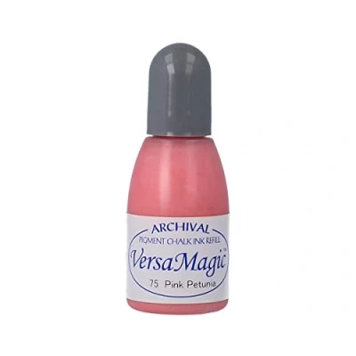 Image of Tsukineko Inker Stamp Ink 15 ml Pink, Petunia Accessories Reinker for VersaMagic Pads, 15ml
