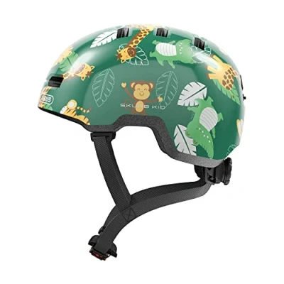 Image of Abus Children&#039;S Helmet Skurb Kid Robust Bike In Skate Style With Room For A Ponytail And Various Designs Girls Boys Green, Size M