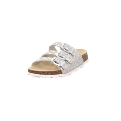 Image of Superfit Girl&#039;s FUSSBETTPANTOFFEL Hausschuhe, SILBER/WEIß 9510